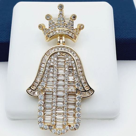 "14K Gold Plated Cubic Zircon Pendant, EVBRS620 - Picture 6 of 10